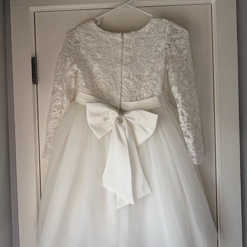 White Lace Dress for Girls - Picture 3 of 3